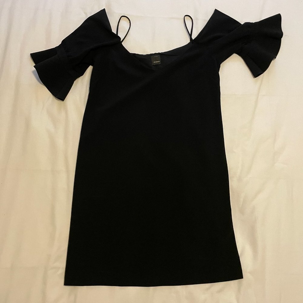 Pinko Black Off the shoulder dress